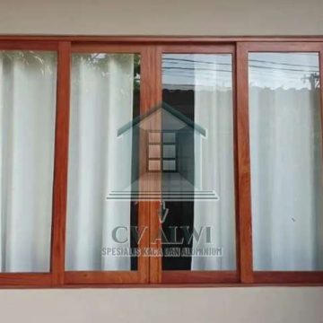 Jendela aluminium custom Depok motif kayu mewah harga murah Jendela Aluminium Custom Tangerang Hitam Doff Diskon hari ini